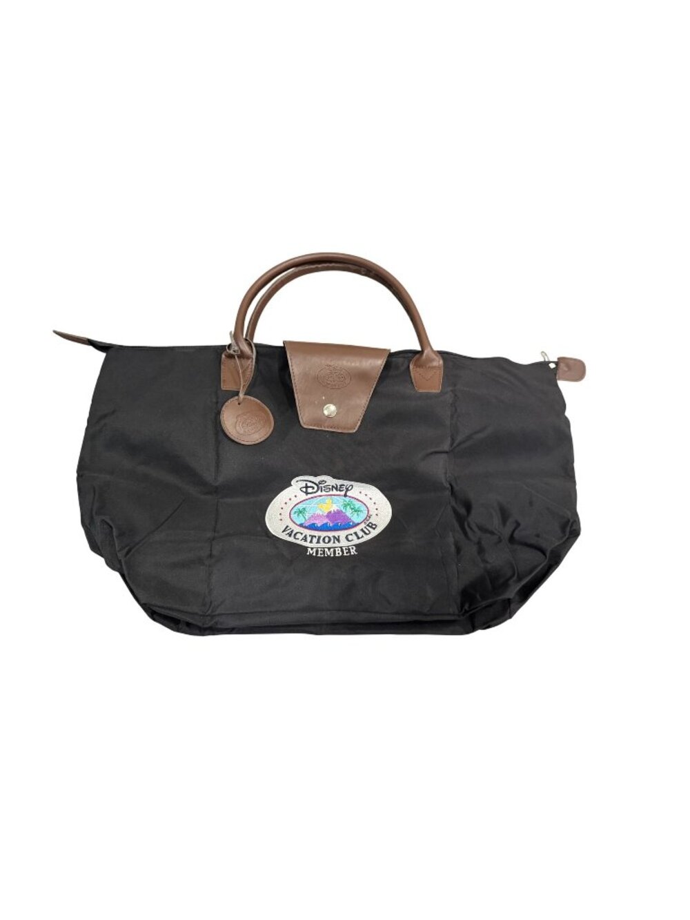 Disney Vacation Club Member Exclusive Embroidered Logo Tote Bag Black Foldable